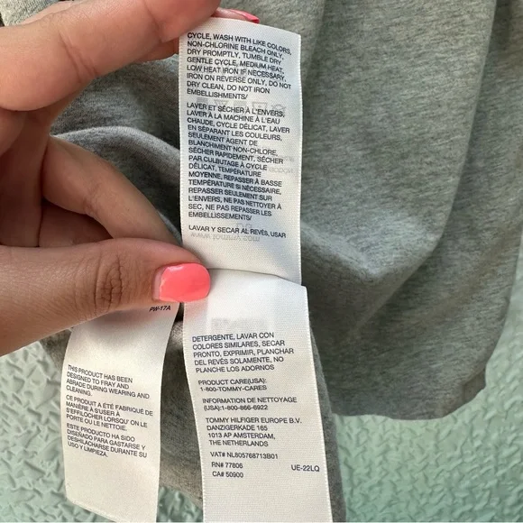 Men’s Tommy Hilfiger Gray Short Sleeve Tee Size L - Picture 6 of 7